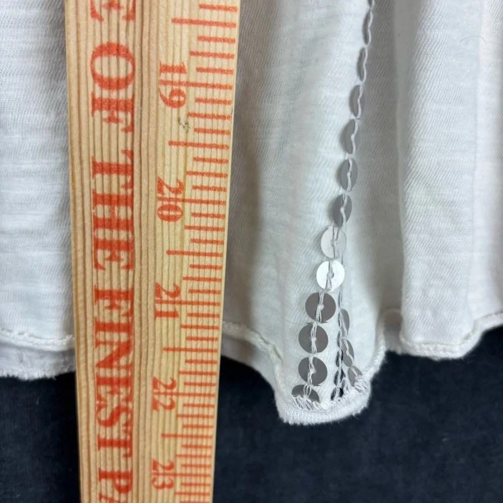 EUC Free People Glitter City Tie Neck Tank in white - Oversized Medium date nite